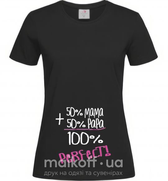 Жіноча футболка 50%+50% Чорний фото
