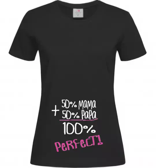 Жіноча футболка 50%+50% Чорний фото