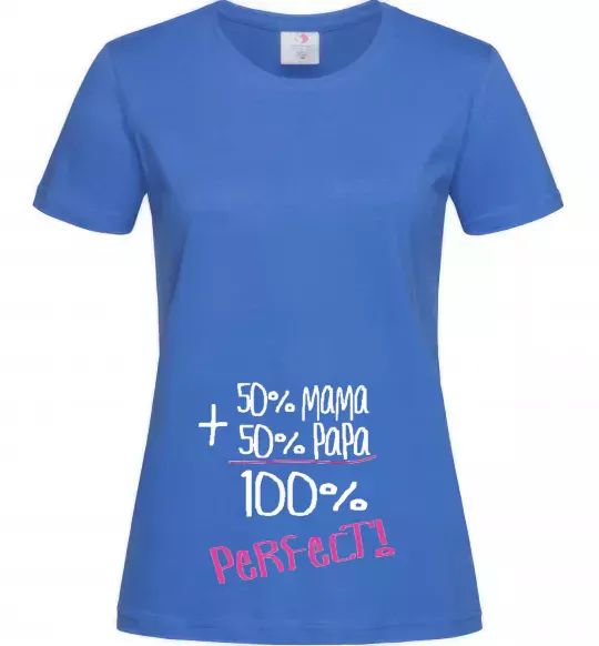 Жіноча футболка 50%+50% Яскраво-синій фото