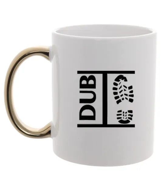 Чашка с цветной ручкой DUB STEP Золото фото