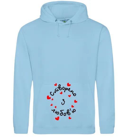 Женская толстовка (худи) Створено з любов'ю Голубой фото