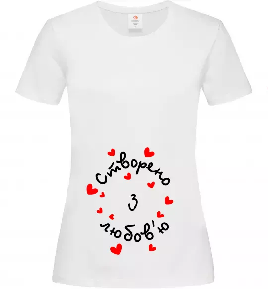 Жіноча футболка Створено з любов'ю Білий фото