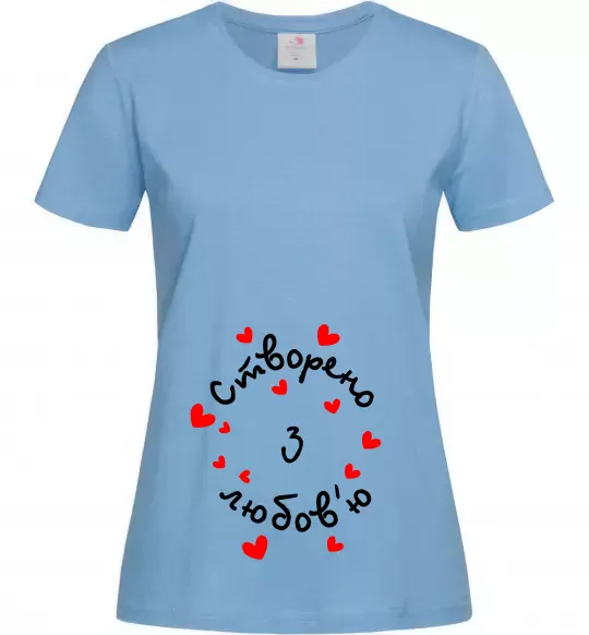 Жіноча футболка Створено з любов'ю Блакитний фото