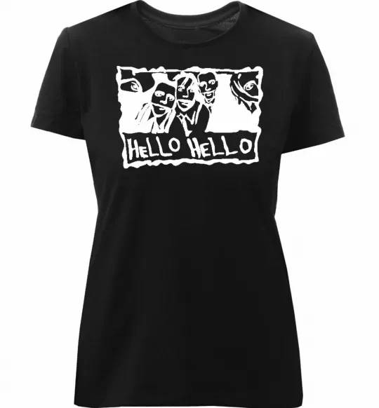 Жіноча преміум футболка HELLO HELLO Чорний фото