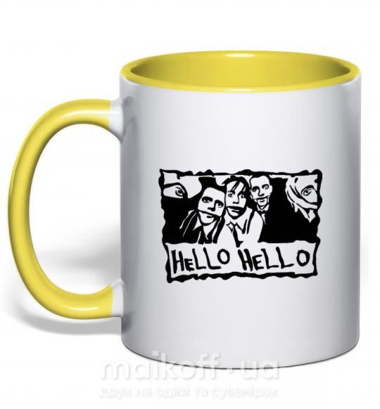 Чашка з кольоровою ручкою HELLO HELLO Сонячно жовтий фото