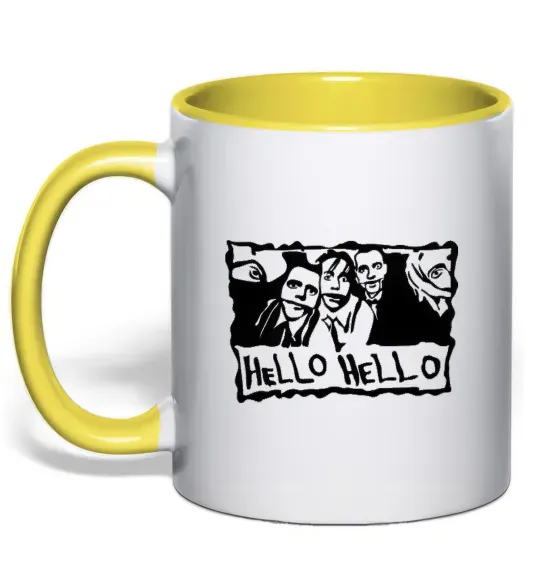 Чашка з кольоровою ручкою HELLO HELLO Сонячно жовтий фото