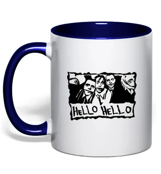 Чашка з кольоровою ручкою HELLO HELLO Глибокий темно-синій фото