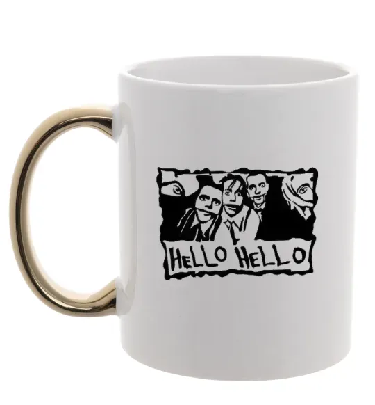 Чашка з кольоровою ручкою HELLO HELLO Золото фото