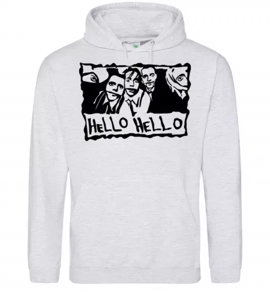 Чоловіча толстовка (худі) HELLO HELLO Сірий меланж фото