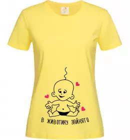 Жіноча футболка В животику зайнято Лимонний фото