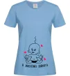 Жіноча футболка В животику зайнято Блакитний фото