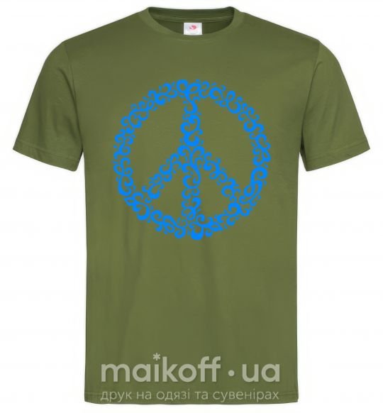 Чоловіча футболка PEACE Оливковий фото
