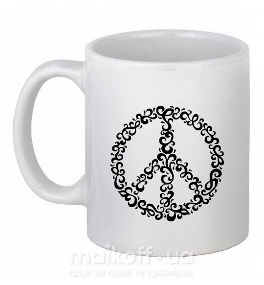 Чашка керамическая PEACE Белый фото