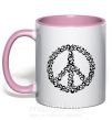 Чашка з кольоровою ручкою PEACE Ніжно рожевий фото