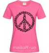 Жіноча футболка PEACE Яскраво-рожевий фото