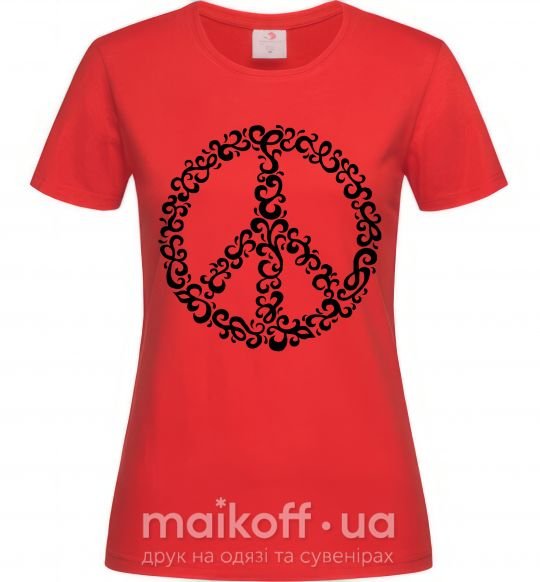 Женская футболка PEACE Красный фото
