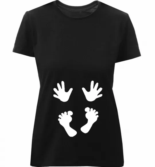 Жіноча преміум футболка Ручки ніжки Чорний фото