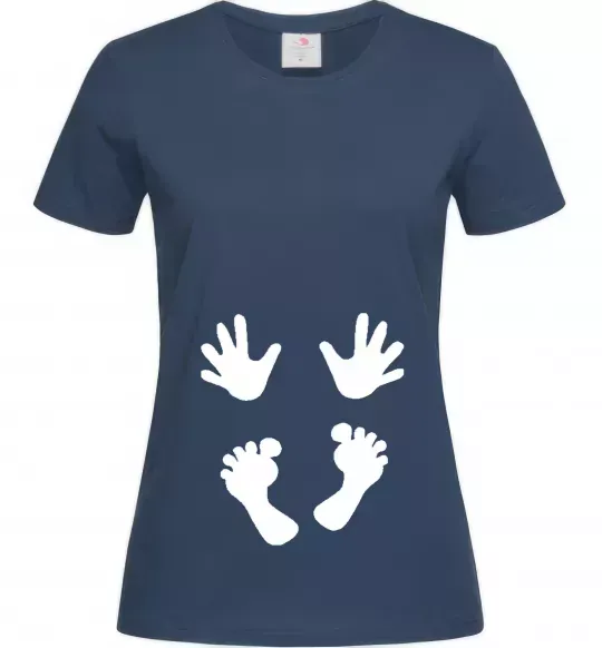 Женская футболка Ручки ніжки Темно-синий фото