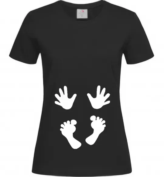 Женская футболка Ручки ніжки Черный фото