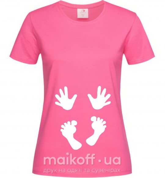 Женская футболка РУЧКИ НОЖКИ Ярко-розовый фото