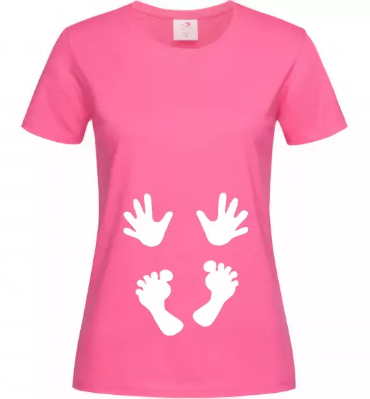 Женская футболка Ручки ніжки Ярко-розовый фото