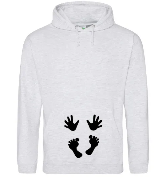 Женская толстовка (худи) Ручки ніжки Серый меланж фото