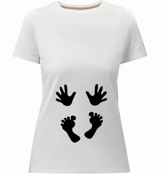 Жіноча преміум футболка Ручки ніжки Білий фото