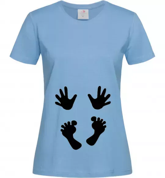 Женская футболка Ручки ніжки Голубой фото