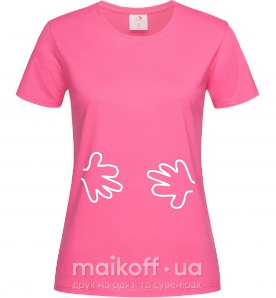 Жіноча футболка РУЧКИ Яскраво-рожевий фото