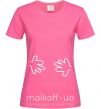 Женская футболка РУЧКИ Ярко-розовый фото