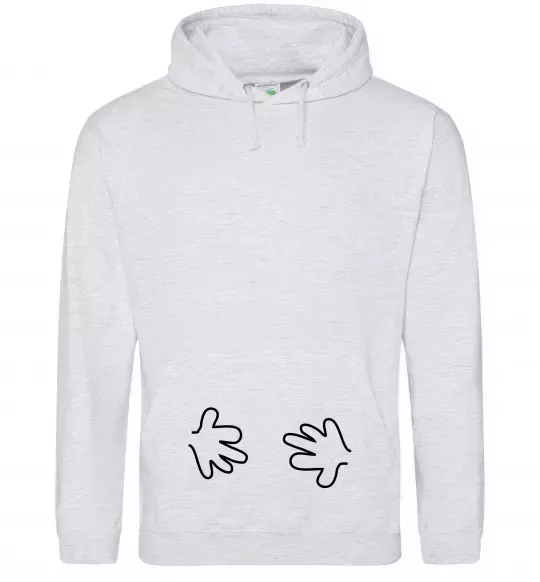 Жіноча толстовка (худі) РУЧКИ Сірий меланж фото