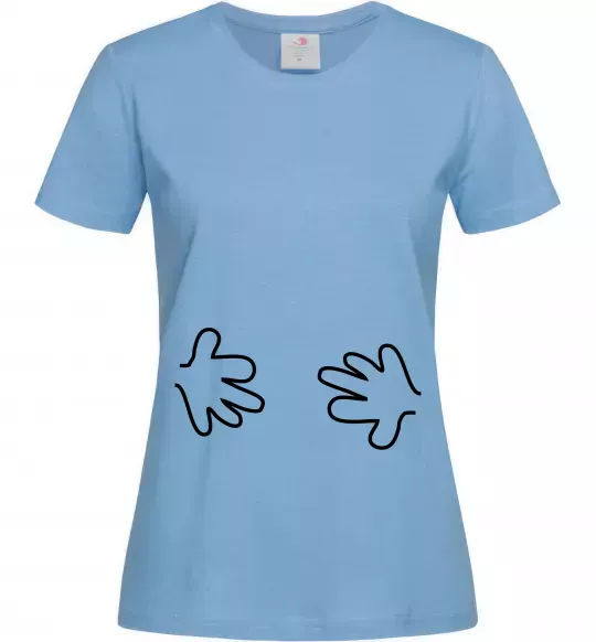 Женская футболка РУЧКИ Голубой фото