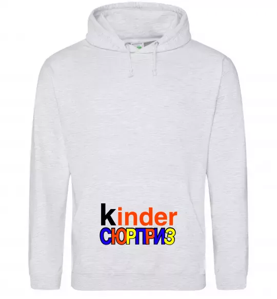 Женская толстовка (худи) КИНДЕР СЮРПРИЗ Серый меланж фото