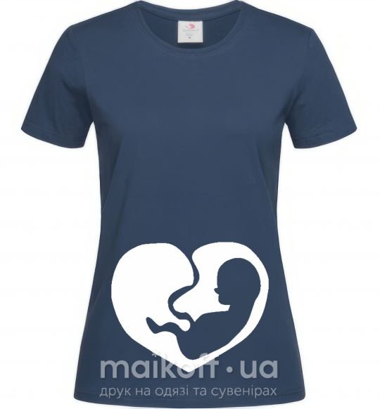 Женская футболка BABY в животике Темно-синий фото