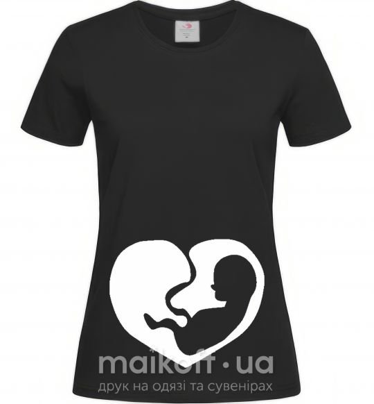 Женская футболка BABY в животике Черный фото