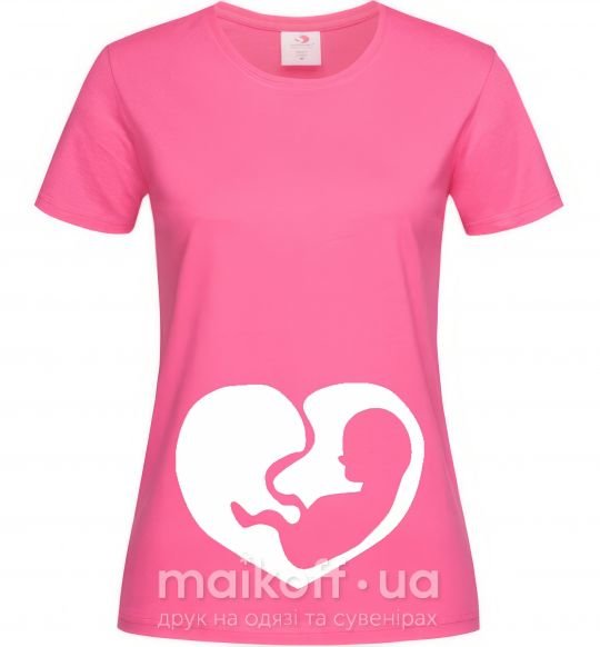 Женская футболка BABY в животике Ярко-розовый фото