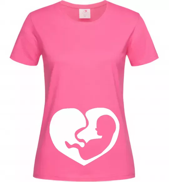 Жіноча футболка BABY в животике Яскраво-рожевий фото