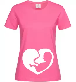 Жіноча футболка BABY в животике Яскраво-рожевий фото