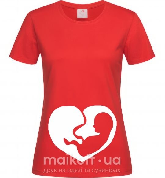 Женская футболка BABY в животике Красный фото
