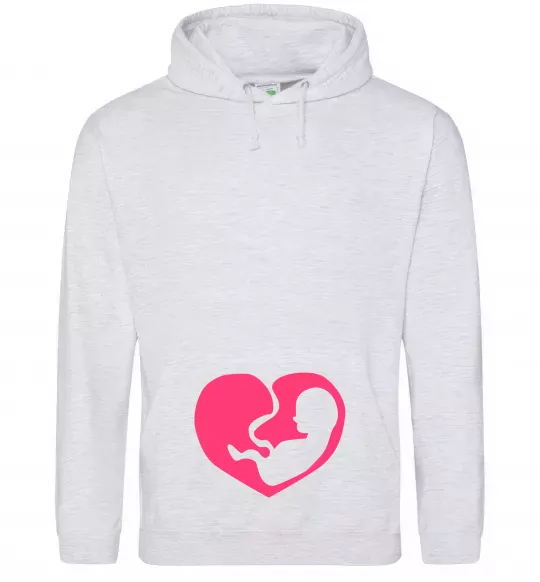 Жіноча толстовка (худі) BABY в животике Сірий меланж фото