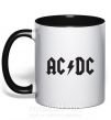 Чашка з кольоровою ручкою AC/DC Чорний фото