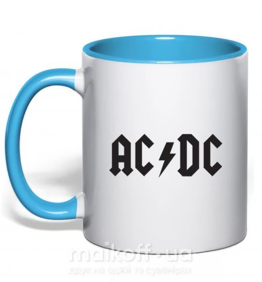Чашка з кольоровою ручкою AC/DC Блакитний фото