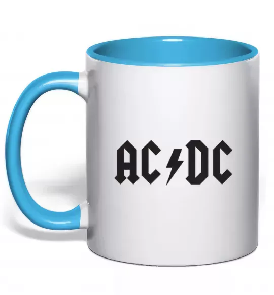 Чашка з кольоровою ручкою AC/DC Блакитний фото