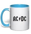 Чашка з кольоровою ручкою AC/DC Блакитний фото