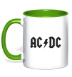 Чашка з кольоровою ручкою AC/DC Зелений фото