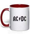 Чашка з кольоровою ручкою AC/DC Червоний фото