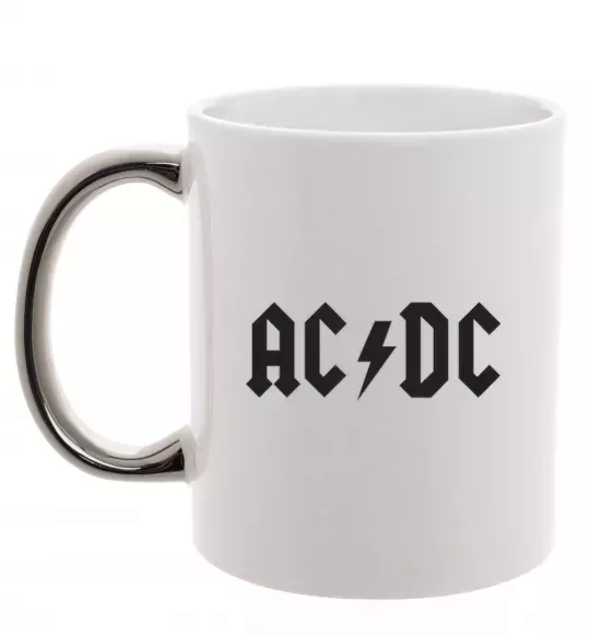 Чашка з кольоровою ручкою AC/DC Срібло фото