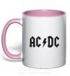 Чашка з кольоровою ручкою AC/DC Ніжно рожевий фото