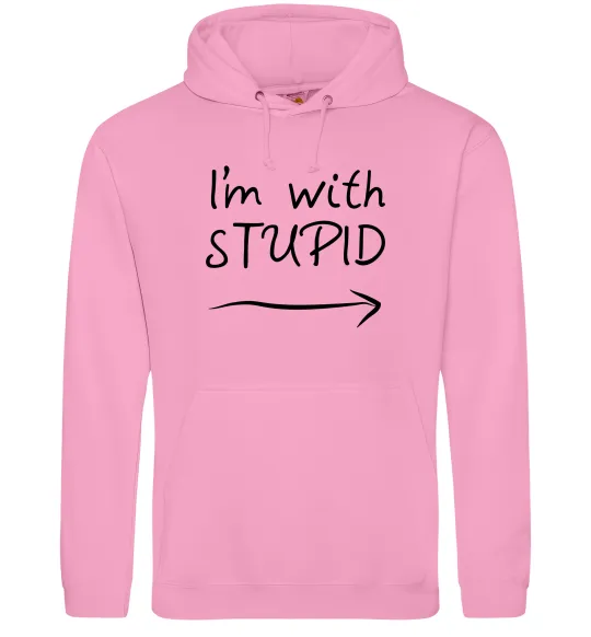 Жіноча толстовка (худі) I'M WITH STUPID Рожевий фото