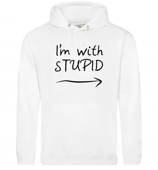 Женская толстовка (худи) I'M WITH STUPID Белый фото